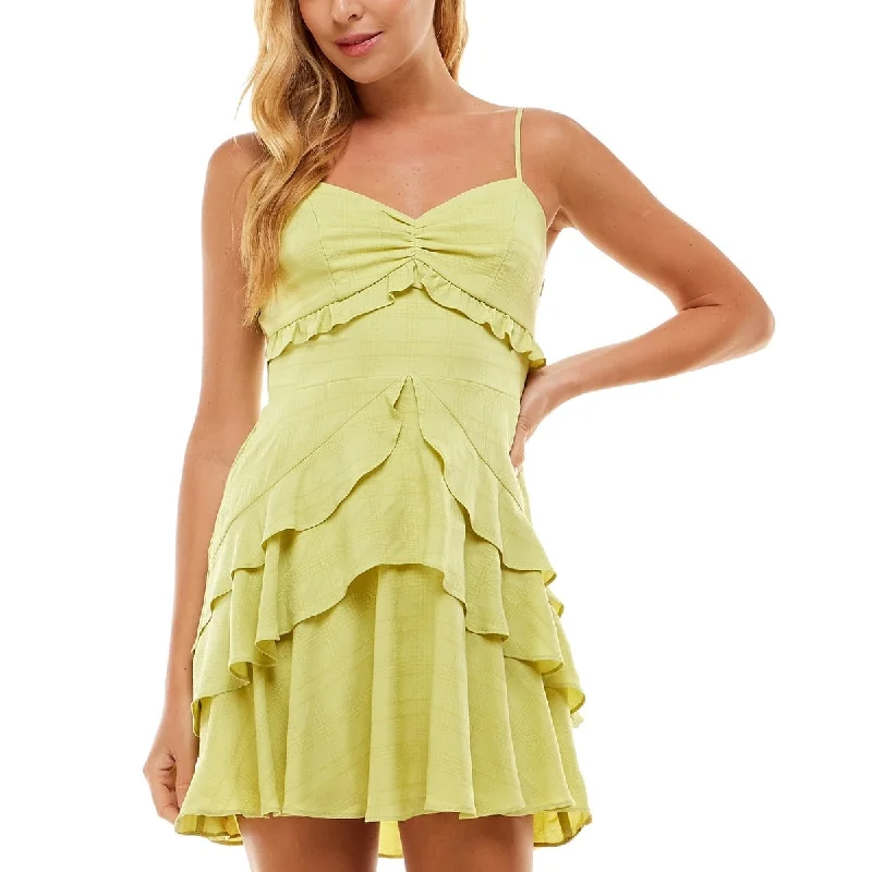 City Studios Junior's Ruffled Dress Green Size 5