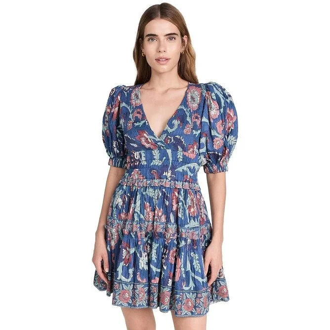 SEA Women's Rory Print Puff Sleeve Dress, Rose