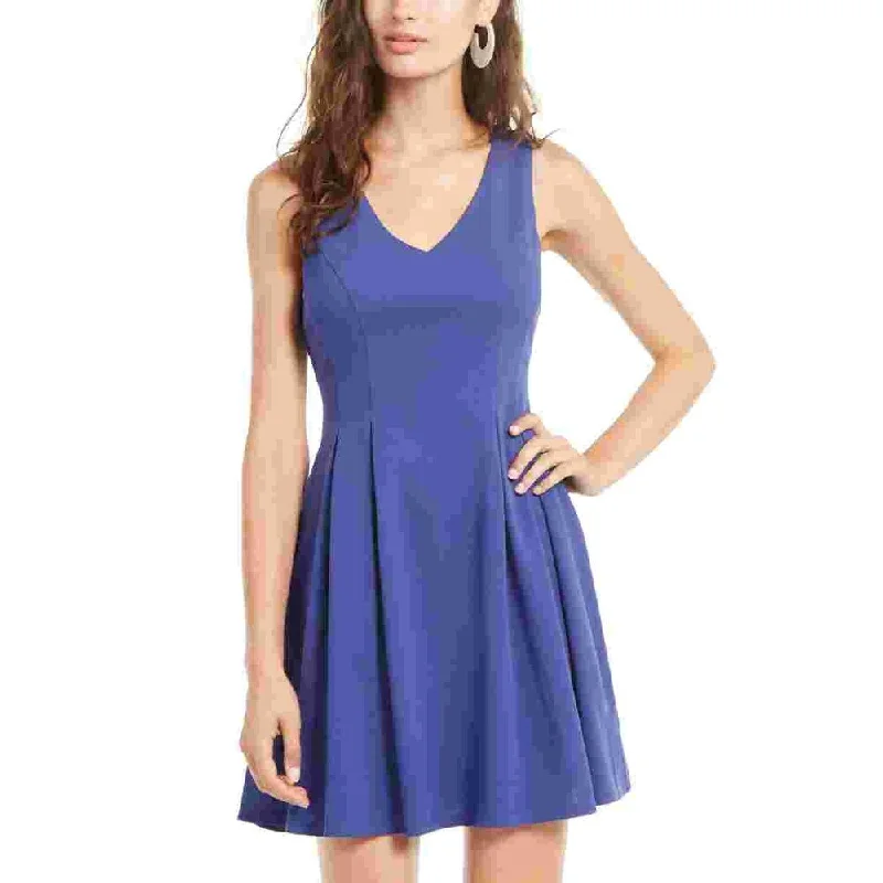 Teeze Me Junior's Sleeveless Neck Fit & Flare Dress Blue Size 3