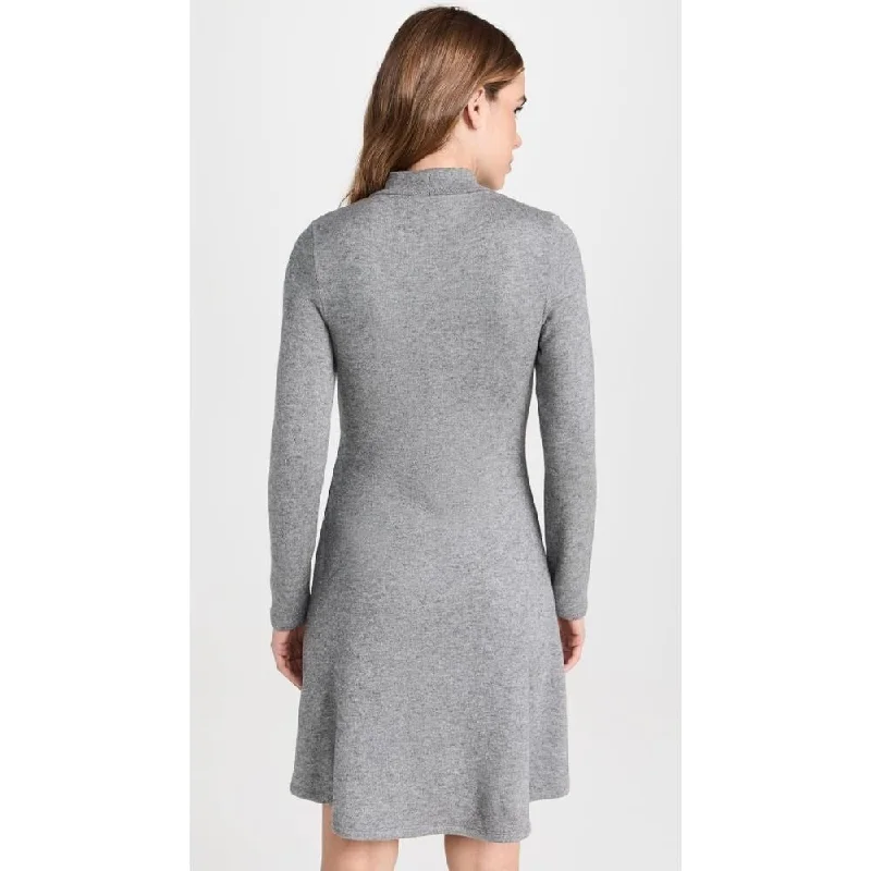 Vince Women's Long Sleeve Short Dress, Silver Dust