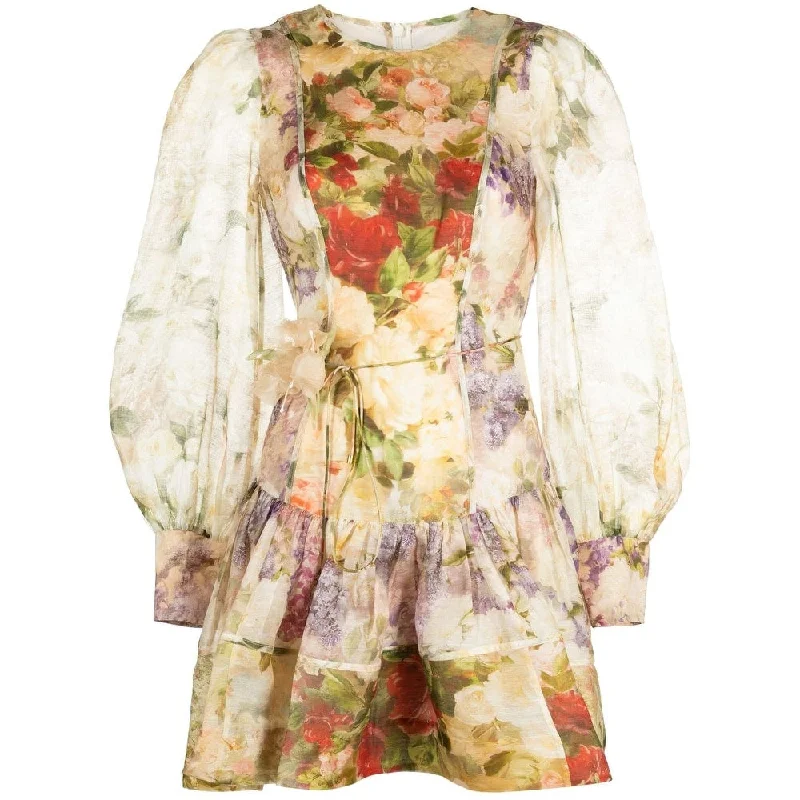 Zimmermann Sensory Flip Dress Multi Spliced Floral