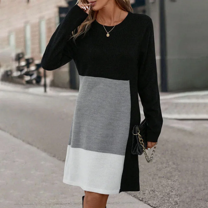 Casual Colour Block Dress