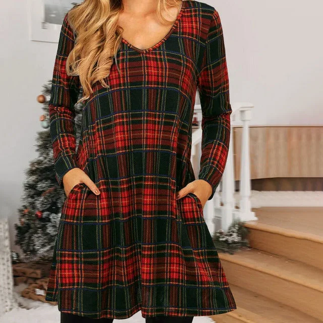 Casual Plaid Print Dress