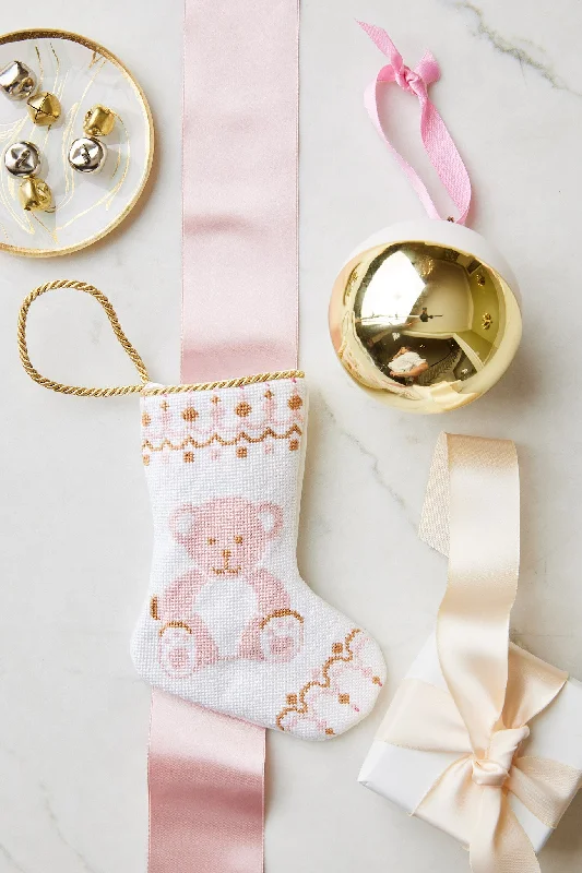 Schuler Studio Pink Bear-y Christmas Mini Stocking