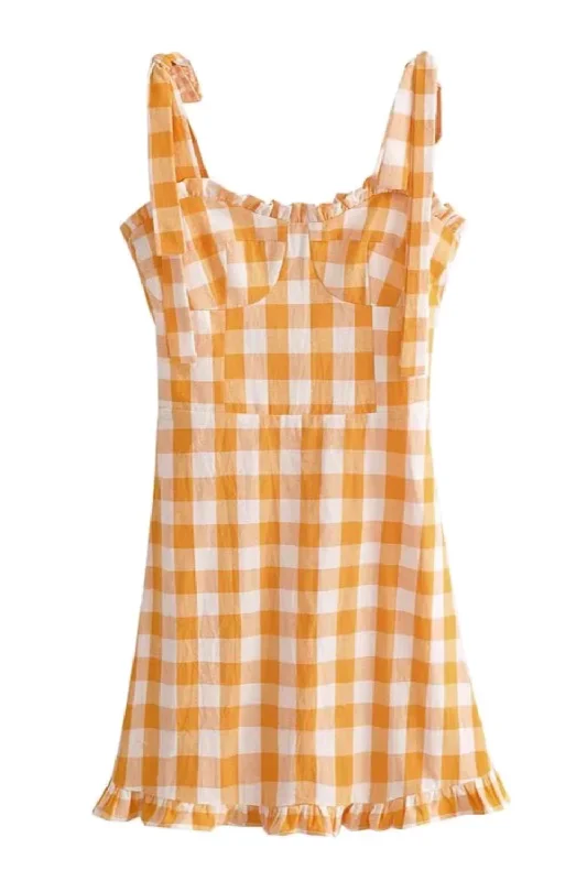 'Sherlyn' Sleeveless Plaid Short Dress