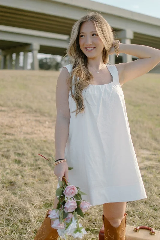 White Criss Cross Mini Dress