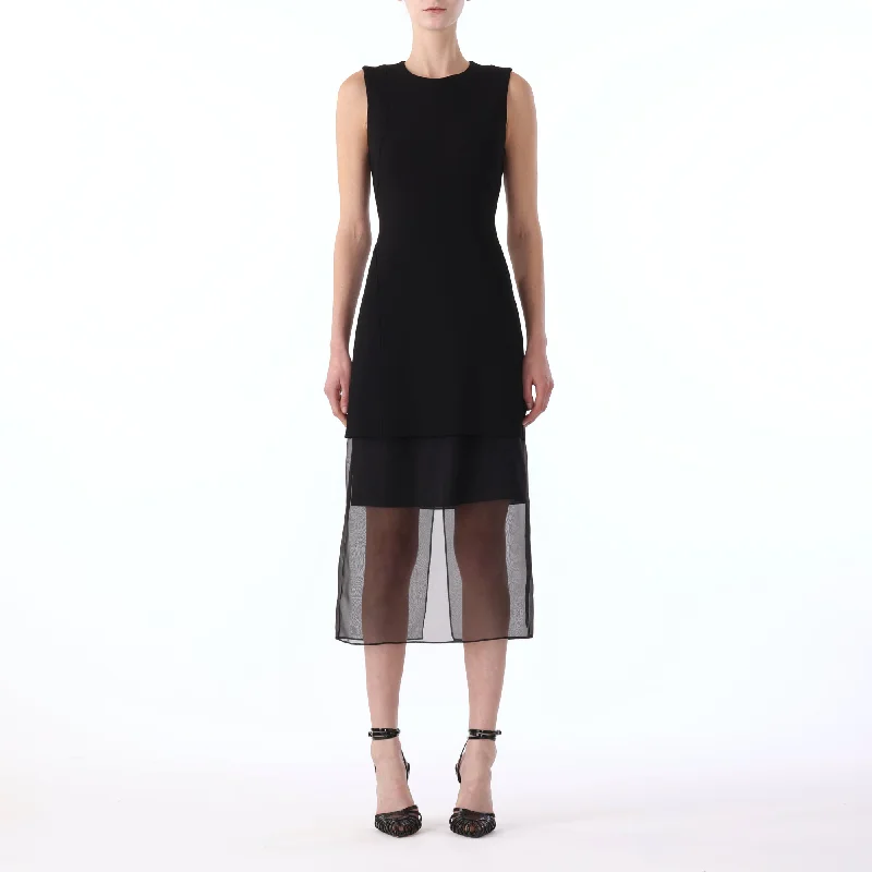 S/L MIDI INTERLOCK JERSEY DRESS